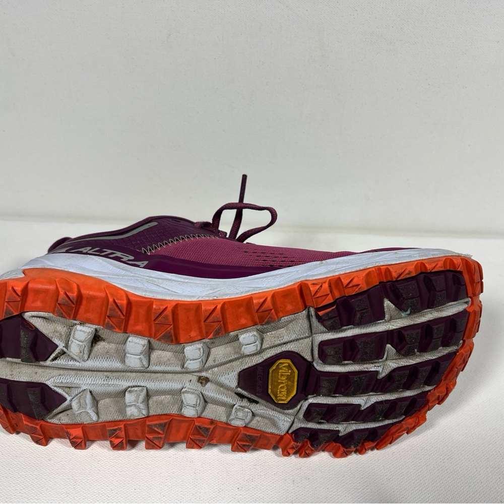 SOLD Altra Women's Olympus 5 Running Shoes Vibram Trail Run Purple Orange Size 8 - Picture 13 of 14